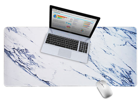 KECC Desk Pad, Office Desk Mat,PU Leather Desk Blotter, Laptop Desk Mat, Waterproof Desk Writing Pad for Office and Home Decor, Thick Gaming Mouse Pad (White Marble)