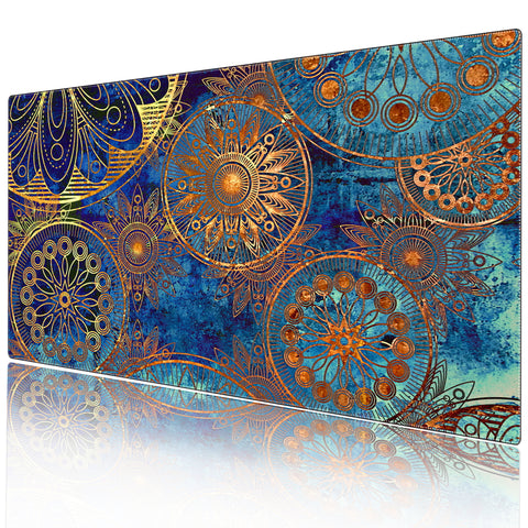 KECC Desk Pad, Office Desk Mat,PU Leather Desk Blotter, Laptop Desk Mat, Waterproof Desk Writing Pad for Office and Home Decor, Thick Gaming Mouse Pad (Bohemian Pattern)