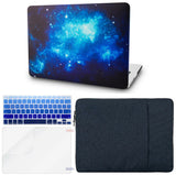 KECC Macbook Case with Cut Out Logo + Keyboard Cover, Screen Protector and Sleeve Package | Galaxy Space Collection - Blue 2