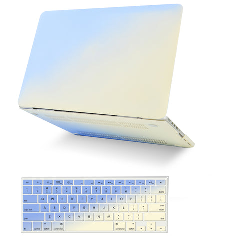 KECC Macbook Case with Cut Out Logo + Keyboard Cover Package | Color Collection - Blue Cream