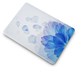 KECC Macbook Case with Cut Out Logo + Keyboard Cover Package | Floral Collection - Blue Flower