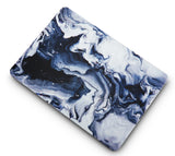 KECC Macbook Case with Cut Out Logo + Sleeve Package | Marble Collection - Black Grey Marble