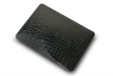 KECC Macbook Case with Cut Out Logo + Keyboard Cover Package |   Black Crocodile Leather