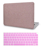 KECC Macbook Case with Cut Out Logo + Keyboard Cover Package | Baby pink sparkling