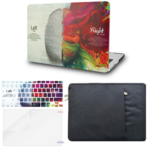 KECC Macbook Case with Cut Out Logo + Keyboard Cover, Screen Protector and Sleeve Package | Painting Collection - Brain