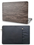 KECC Macbook Case with Cut Out Logo + Sleeve Package | Leather Collection - Brown Wood Leather