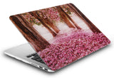 KECC Macbook Case with Cut Out Logo + Keyboard Cover Package | Floral Collection - Cherry Blossom