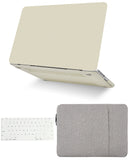 KECC Macbook Case with Cut Out Logo + Keyboard Cover and Sleeve Package | Cream