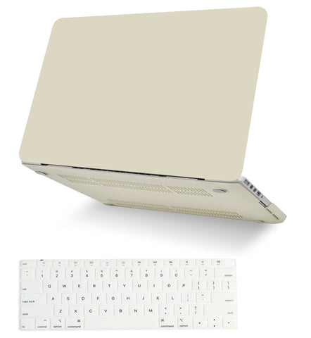 KECC Macbook Case with Cut Out Logo + Keyboard Cover Package | Color Collection - Cream