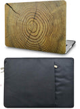 KECC Macbook Case with Cut Out Logo + Sleeve Package | Wood Collection - Cracked Wood