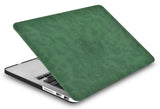 KECC Macbook Case with Cut Out Logo + Keyboard Cover Package | Dark Green Leather