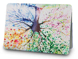KECC Macbook Case with Cut Out Logo + Keyboard Cover Package | Oil Painting Collection - Four Season Tree