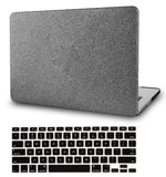KECC Macbook Case with Cut Out Logo + Keyboard Cover Package | Grey Sparkling