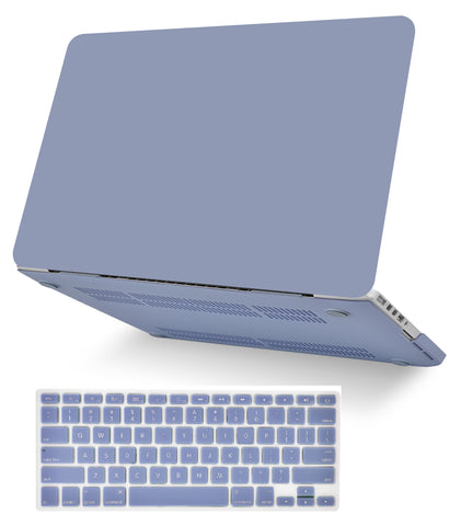 KECC Macbook Case with Cut Out Logo + Keyboard Cover Package | Lavender Grey