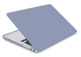 KECC Macbook Case with Cut Out Logo + Keyboard Cover + Slim Sleeve + Screen Protector + Pouch |Lavender Grey