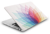 KECC Macbook Case with Cut Out Logo + Keyboard Cover Package | Oil Painting Collection - Leaf - Colorful 2