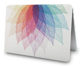 KECC Macbook Case with Cut Out Logo + Keyboard Cover Package | Oil Painting Collection - Leaf - Colorful 2
