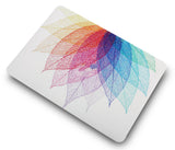 KECC Macbook Case with Cut Out Logo + Keyboard Cover Package | Oil Painting Collection - Leaf - Colorful 2