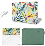 KECC Macbook Case with Cut Out Logo + Keyboard Cover, Screen Protector and Sleeve Sleeve Bag and USB |Leaf - Colorful 3