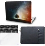 KECC Macbook Case with Cut Out Logo + Keyboard Cover, Screen Protector and Sleeve Package | Galaxy Space Collection - Lonely Tree