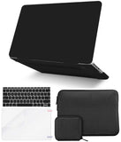 KECC Macbook Case with Cut Out Logo + Keyboard Cover + Slim Sleeve + Screen Protector + Pouch |Matte Black
