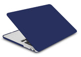 KECC Macbook Case with Cut Out Logo + Keyboard Cover and Sleeve Package |  Matte Navy