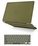 KECC Macbook Case with Cut Out Logo + Keyboard Cover Package | Matte Olive Green