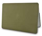 KECC Macbook Case with Cut Out Logo + Keyboard Cover and Sleeve Package |  Matte Olive Green