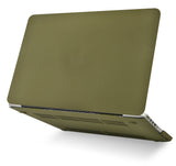 KECC Macbook Case with Cut Out Logo + Keyboard Cover Package | Matte Olive Green