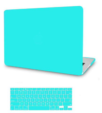 KECC Macbook Case with Cut Out Logo + Keyboard Cover Package | Color Collection - Matte Tiffany Blue