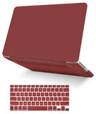 KECC Macbook Case with Cut Out Logo + Keyboard Cover Package | Color Collection -Matte Wine Red