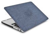 KECC Macbook Case with Cut Out Logo + Keyboard Cover Package | Color Collection - Navy Fabric
