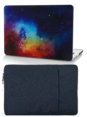 KECC Macbook Case with Cut Out Logo + Sleeve Package | Galaxy Space Collection - Night Dream