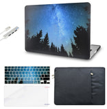 KECC Macbook Case with Cut Out Logo + Keyboard Cover, Screen Protector and Sleeve Sleeve Bag and USB |Night Sky 3