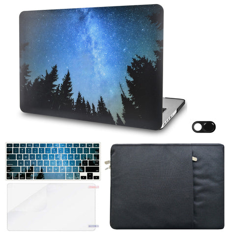 KECC Macbook Case with Cut Out Logo + Keyboard Cover, Screen Protector and Sleeve Sleeve Bag and Webcam Cover|Night Sky 3