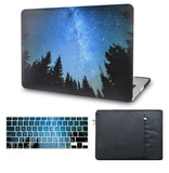KECC Macbook Case with Cut Out Logo + Keyboard Cover and Sleeve Package | Night Sky 3