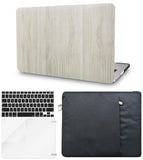 KECC Macbook Case with Cut Out Logo + Keyboard Cover, Screen Protector and Sleeve Package | Wood Collection - Pine Wood 2