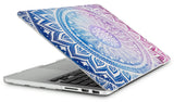 KECC Macbook Case with Cut Out Logo + Keyboard Cover Package | Color Collection - Purple Medallion