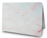 KECC Macbook Case with Cut Out Logo + Keyboard Cover Package | Color Collection - Pink Marble + Matching Keyboard Cover