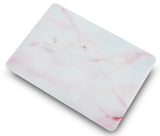 KECC Macbook Case with Cut Out Logo + Keyboard Cover Package | Color Collection - Pink Marble + Matching Keyboard Cover