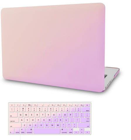 KECC Macbook Case with Cut Out Logo + Keyboard Cover Package | Color Collection - Pale Pink Lavender