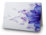 KECC Macbook Case with Cut Out Logo + Keyboard Cover, Screen Protector and Sleeve Package | Floral Collection - Purple Flower