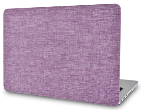 KECC Macbook Case with Cut Out Logo + Keyboard Cover Package | Color Collection - Purple Fabric