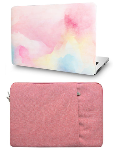KECC Macbook Case with Cut Out Logo + Sleeve Package | Painting Collection - Rainbow Mist
