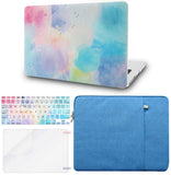 KECC Macbook Case with Cut Out Logo + Keyboard Cover, Screen Protector and Sleeve Package | Painting Collection - Rainbow Mist 2