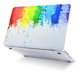 KECC Macbook Case with Cut Out Logo + Keyboard Cover Package | Rainbow Splat with Keyboard Cover