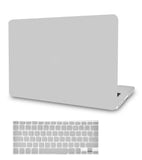 KECC Macbook Case with Cut Out Logo + Keyboard Cover Package | Color Collection - Stone Grey