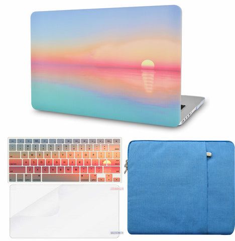 KECC Macbook Case with Cut Out Logo + Keyboard Cover, Screen Protector and Sleeve Package | Color Collection - Sunset