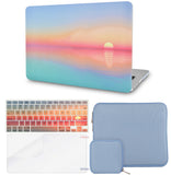 KECC Macbook Case with Cut Out Logo + Keyboard Cover + Slim Sleeve + Screen Protector + Pouch |Sunset