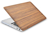 KECC Macbook Case with Cut Out Logo + Keyboard Cover and Screen Protector Package | Leather Collection - Wood Leather 2
